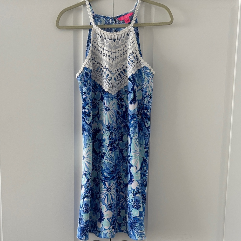 Lilly Pulitzer Blue and White Floral Dress